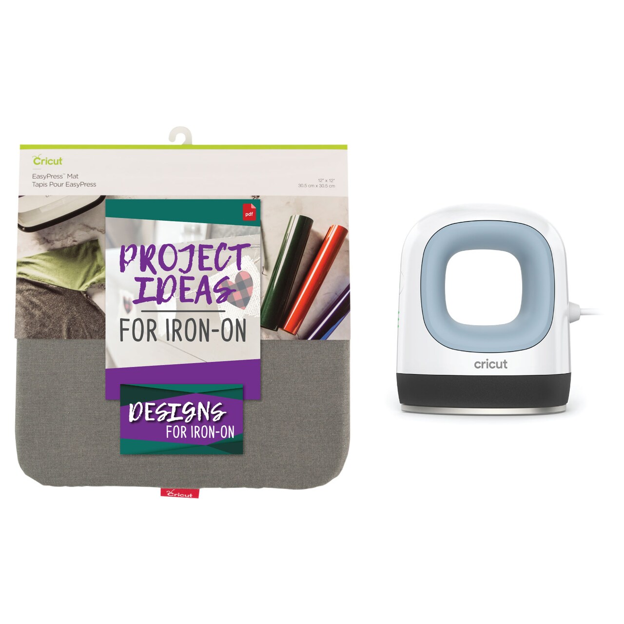 Cricut EasyPress Mini, Zen Blue Heat Press Machine and Cricut EasyPress Mat 12 x 12 Bundle